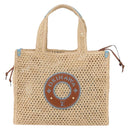 LOUIS VUITTON On the Go MM Tote Bag Raffia Okinawa Only Beige LV Auth 182627SAM-13