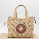 LOUIS VUITTON On the Go MM Tote Bag Raffia Okinawa Only Beige LV Auth 182627SAM-12