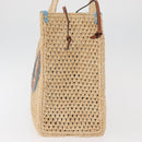 LOUIS VUITTON On the Go MM Tote Bag Raffia Okinawa Only Beige LV Auth 182627SAM-3