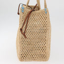 LOUIS VUITTON On the Go MM Tote Bag Raffia Okinawa Only Beige LV Auth 182627SAM-4