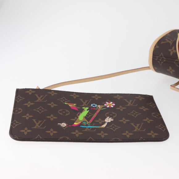LOUIS VUITTON Monogram Takashi Murakami Neverfull MM Bag M13271 LV Auth 182628SM