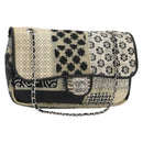 CHANEL Chain Shoulder Bag Vinyl Gray Silver CC Auth 182631SAV-1