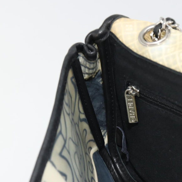 CHANEL Chain Shoulder Bag Vinyl Gray Silver CC Auth 182631SAV