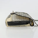 CHANEL Chain Shoulder Bag Vinyl Gray Silver CC Auth 182631SAV-3