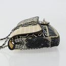 CHANEL Chain Shoulder Bag Vinyl Gray Silver CC Auth 182631SAV-4