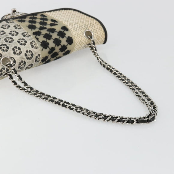 CHANEL Chain Shoulder Bag Vinyl Gray Silver CC Auth 182631SAV