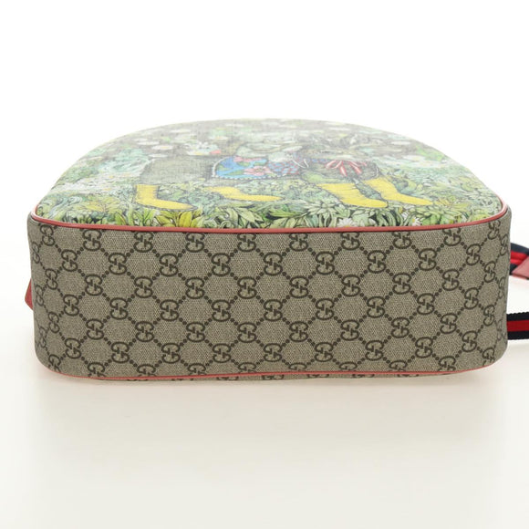 GUCCI GG Supreme Higuchi Yuko Sherry Line PVC Beige Silver 433578 Auth 182632SAV