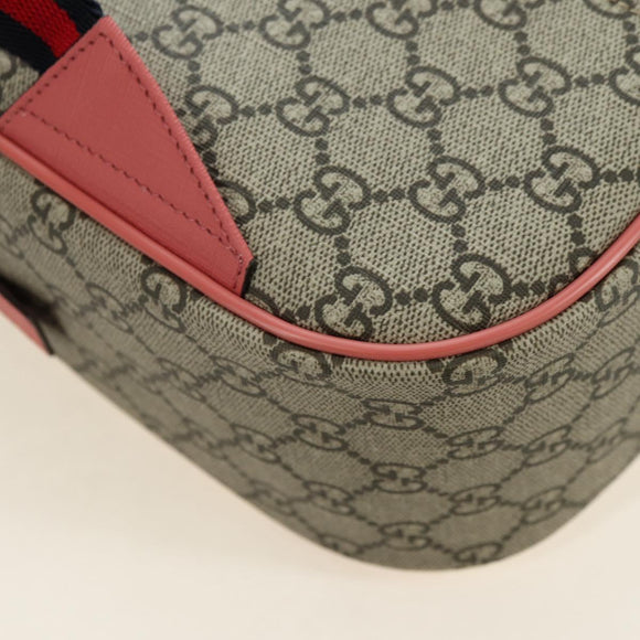 GUCCI GG Supreme Higuchi Yuko Sherry Line PVC Beige Silver 433578 Auth 182632SAV