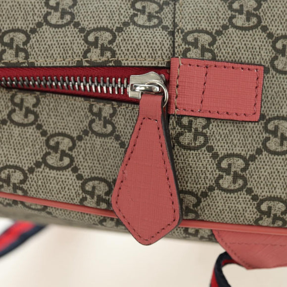 GUCCI GG Supreme Higuchi Yuko Sherry Line PVC Beige Silver 433578 Auth 182632SAV