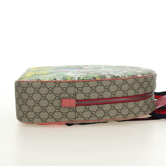 GUCCI GG Supreme Higuchi Yuko Sherry Line PVC Beige Silver 433578 Auth 182632SAV