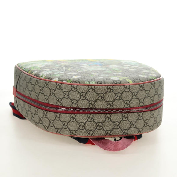 GUCCI GG Supreme Higuchi Yuko Sherry Line PVC Beige Silver 433578 Auth 182632SAV