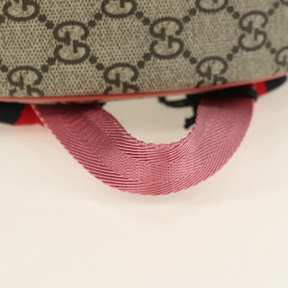 GUCCI GG Supreme Higuchi Yuko Sherry Line PVC Beige Silver 433578 Auth 182632SAV