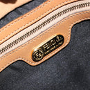 FENDI Mamma Baguette Shoulder Bag Suede Beige Gold Auth 182637SAM-17