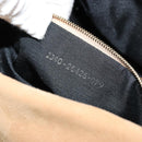 FENDI Mamma Baguette Shoulder Bag Suede Beige Gold Auth 182637SAM-23