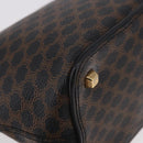 CELINE Macadam Canvas Shoulder Bag PVC Leather Black Gold Auth 182639A-8