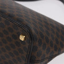 CELINE Macadam Canvas Shoulder Bag PVC Leather Black Gold Auth 182639A-15