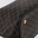 CELINE Macadam Canvas Shoulder Bag PVC Leather Black Gold Auth 182639A-16
