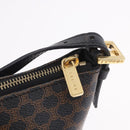CELINE Macadam Canvas Shoulder Bag PVC Leather Black Gold Auth 182639A-9