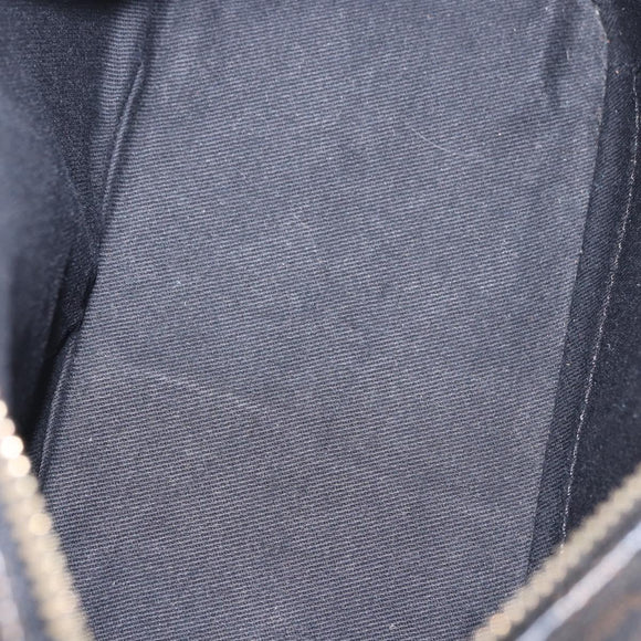 CELINE Macadam Canvas Shoulder Bag PVC Leather Black Gold Auth 182639A
