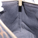 CELINE Macadam Canvas Shoulder Bag PVC Leather Black Gold Auth 182639A-20