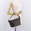 CELINE Macadam Canvas Shoulder Bag PVC Leather Black Gold Auth 182639A-22
