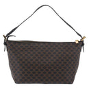 CELINE Macadam Canvas Shoulder Bag PVC Leather Black Gold Auth 182639A-2