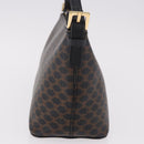 CELINE Macadam Canvas Shoulder Bag PVC Leather Black Gold Auth 182639A-3