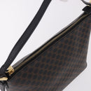 CELINE Macadam Canvas Shoulder Bag PVC Leather Black Gold Auth 182639A-6