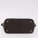 CELINE Macadam Canvas Shoulder Bag PVC Leather Black Gold Auth 182639A-5