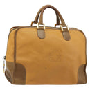 LOEWE Anagram Amazona 40 Hand Bag Leather Beige Gold Auth 182640-1