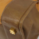 LOEWE Anagram Amazona 40 Hand Bag Leather Beige Gold Auth 182640-15