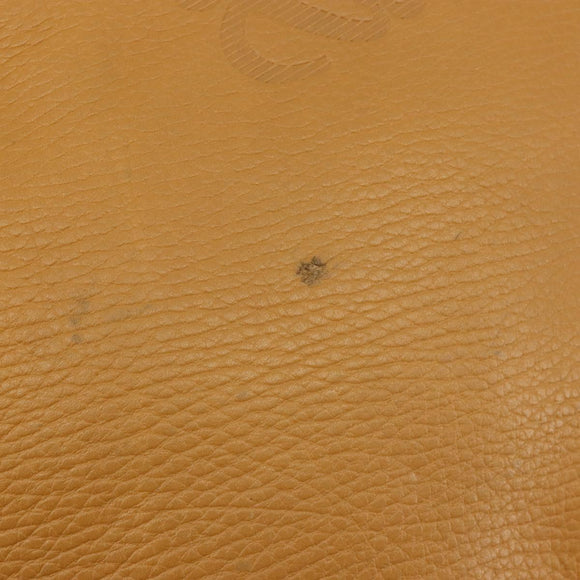 LOEWE Anagram Amazona 40 Hand Bag Leather Beige Gold Auth 182640