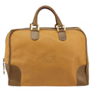 LOEWE Anagram Amazona 40 Hand Bag Leather Beige Gold Auth 182640-13