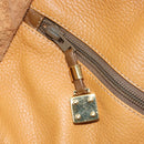 LOEWE Anagram Amazona 40 Hand Bag Leather Beige Gold Auth 182640-21