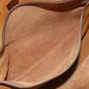 LOEWE Anagram Amazona 40 Hand Bag Leather Beige Gold Auth 182640-22