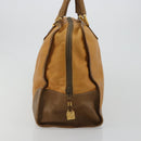 LOEWE Anagram Amazona 40 Hand Bag Leather Beige Gold Auth 182640-4