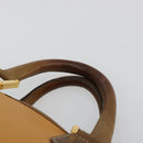 LOEWE Anagram Amazona 40 Hand Bag Leather Beige Gold Auth 182640-8
