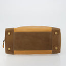 LOEWE Anagram Amazona 40 Hand Bag Leather Beige Gold Auth 182640-5