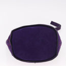CELINE Circle Shoulder Bag Suede Purple Green gold Auth 182643-6