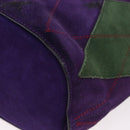 CELINE Circle Shoulder Bag Suede Purple Green gold Auth 182643-9