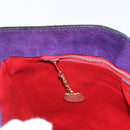 CELINE Circle Shoulder Bag Suede Purple Green gold Auth 182643-22