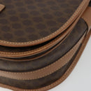 CELINE Macadam Canvas Shoulder Bag PVC Leather Brown Gold Auth 182644A-10