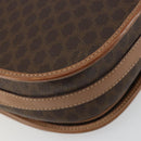 CELINE Macadam Canvas Shoulder Bag PVC Leather Brown Gold Auth 182644A-13