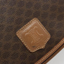 CELINE Macadam Canvas Shoulder Bag PVC Leather Brown Gold Auth 182644A-14