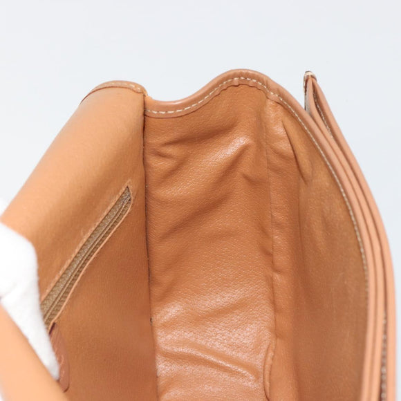 CELINE Macadam Canvas Shoulder Bag PVC Leather Brown Gold Auth 182644A