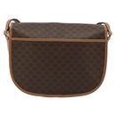 CELINE Macadam Canvas Shoulder Bag PVC Leather Brown Gold Auth 182644A-3