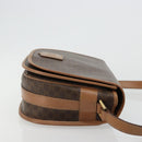 CELINE Macadam Canvas Shoulder Bag PVC Leather Brown Gold Auth 182644A-4