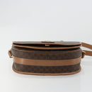 CELINE Macadam Canvas Shoulder Bag PVC Leather Brown Gold Auth 182644A-9