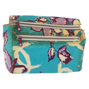 CHANEL Pouch PVC Canvas Green CC Auth 182645-1