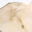 CHANEL Pouch PVC Canvas Green CC Auth 182645-19